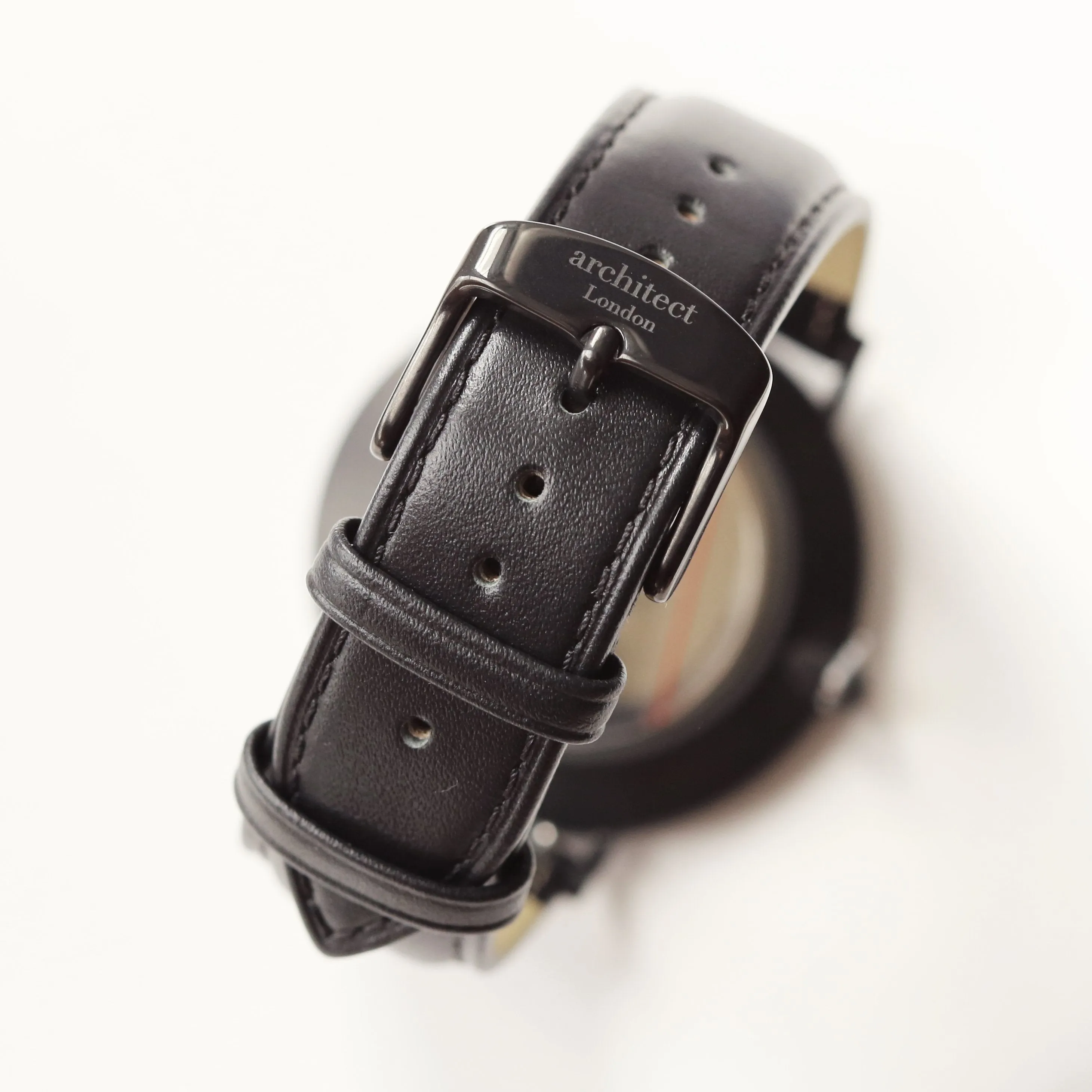 Handwriting Engraving - Men's Minimalist Watch   Jet Black Strap