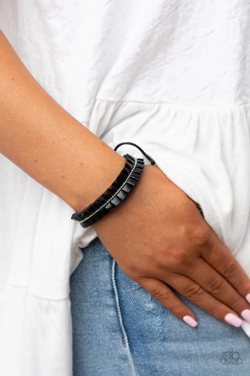 Hard to PLEATS Black Paparazzi Bracelet