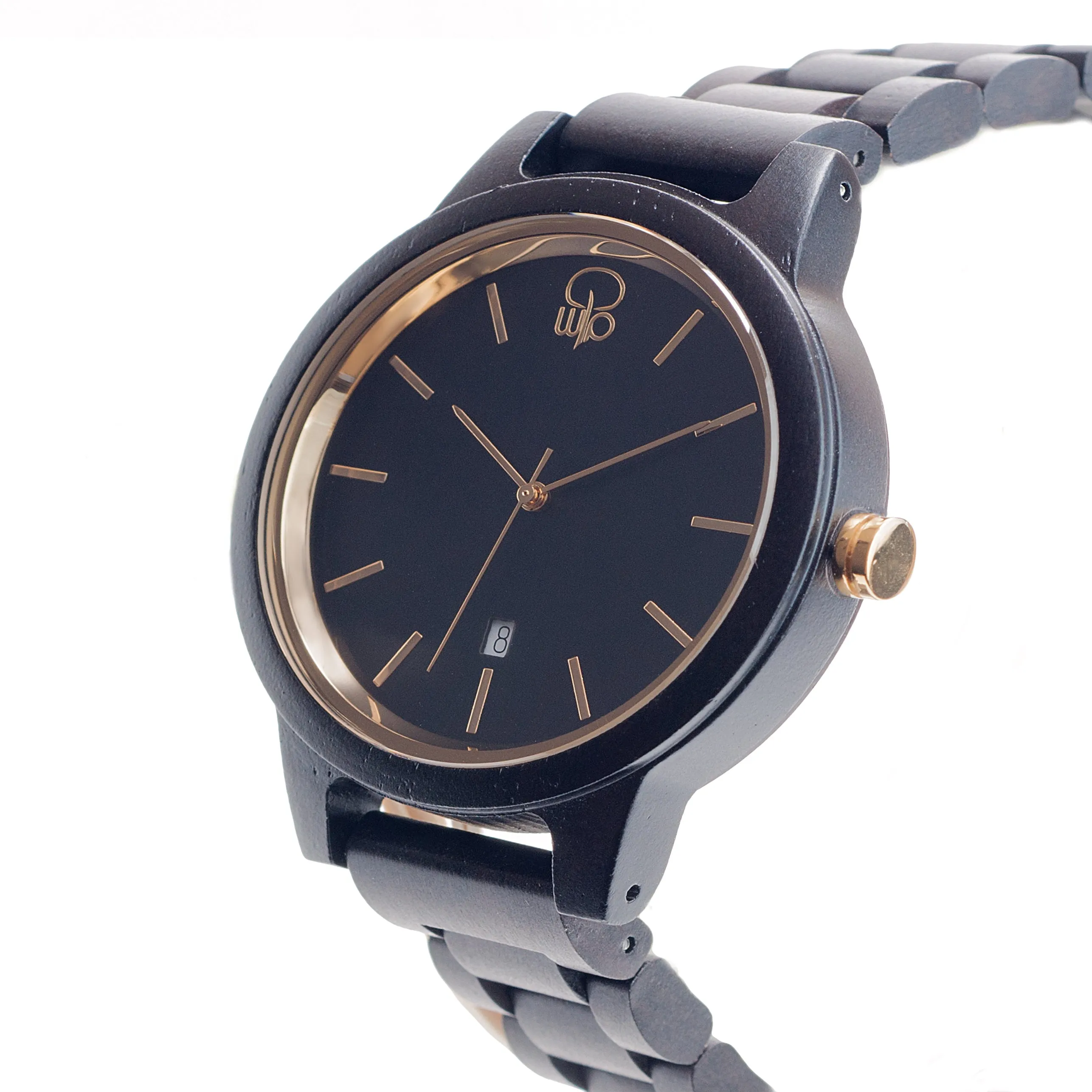 Havasu Ebony Minimalist Wood Watch - Black Dial, Sapphire Crystal, 18K Gold Plated, Swiss Quartz Movement | Cascade Series