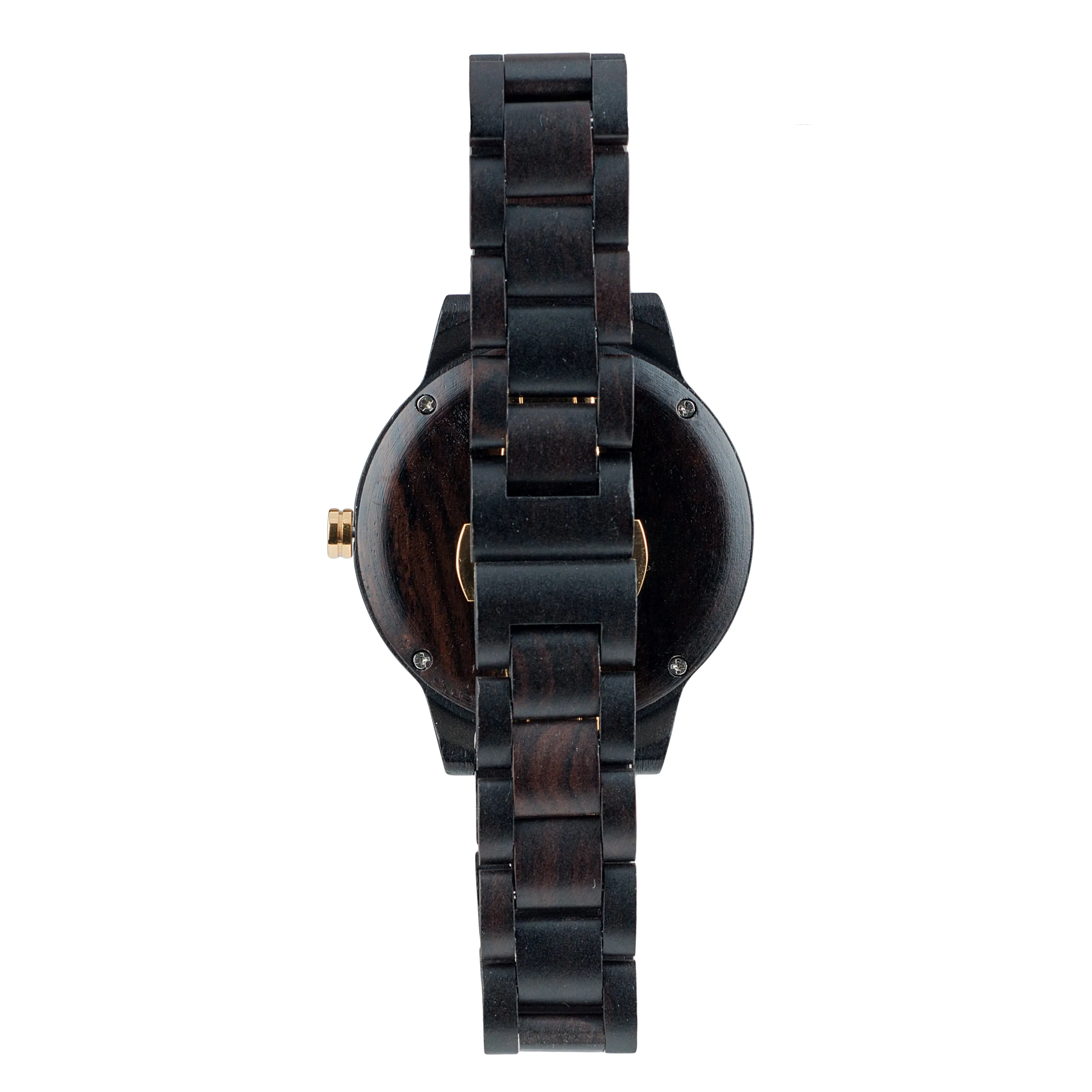 Havasu Ebony Minimalist Wood Watch - Black Dial, Sapphire Crystal, 18K Gold Plated, Swiss Quartz Movement | Cascade Series