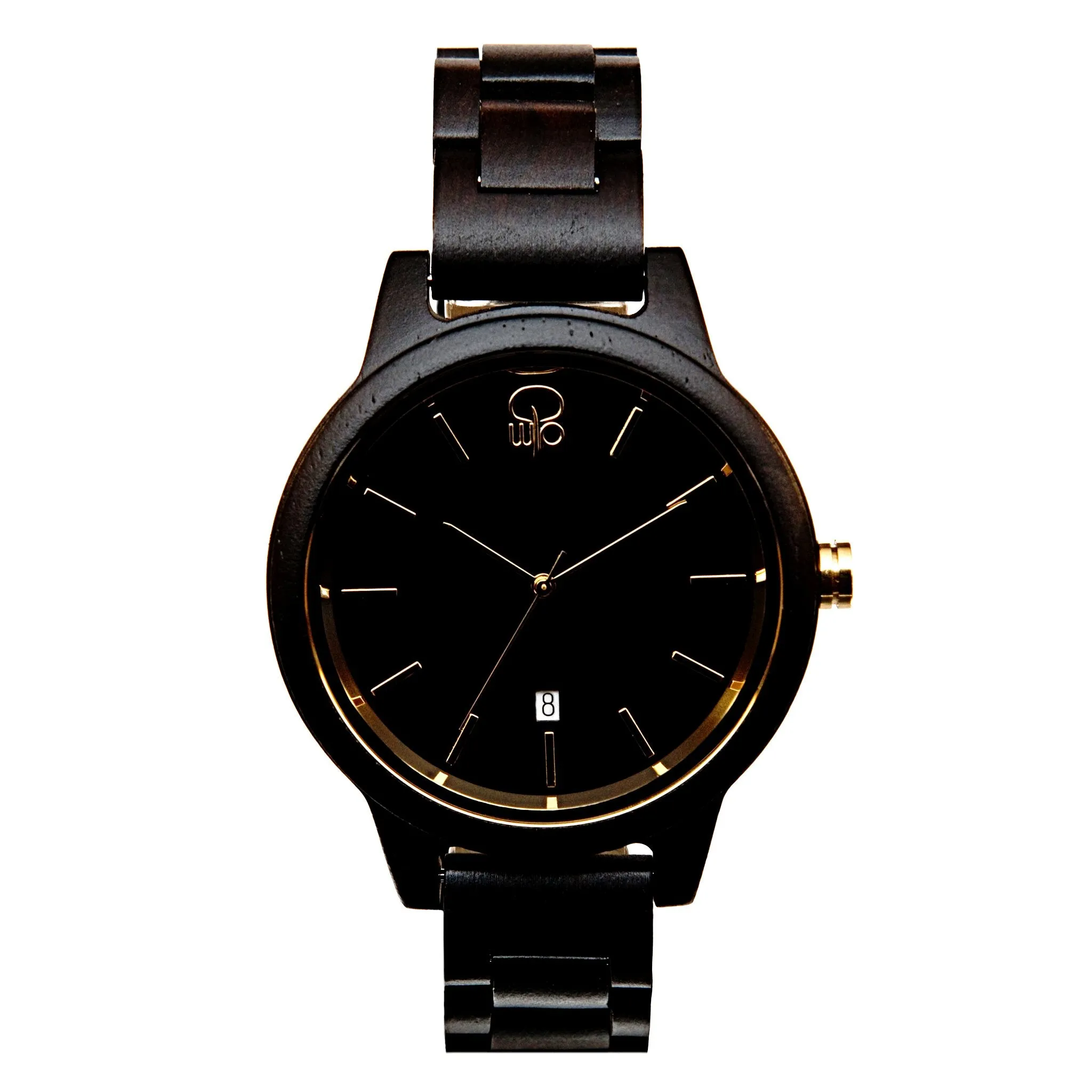 Havasu Ebony Minimalist Wood Watch - Black Dial, Sapphire Crystal, 18K Gold Plated, Swiss Quartz Movement | Cascade Series