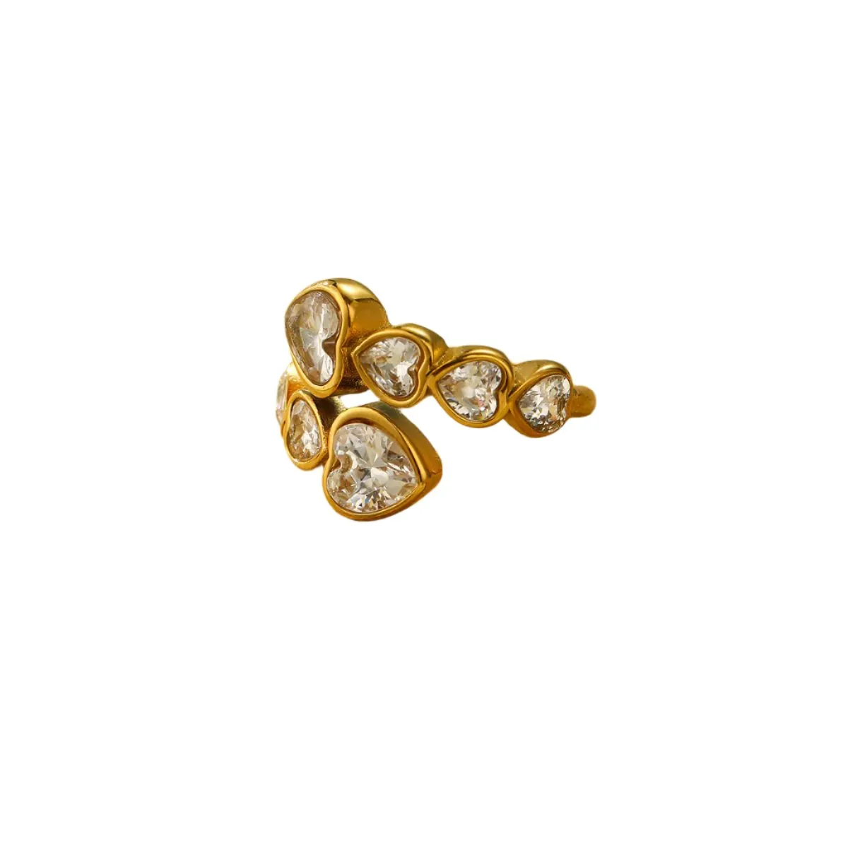 Heart Rhinestone Wrapped Ring