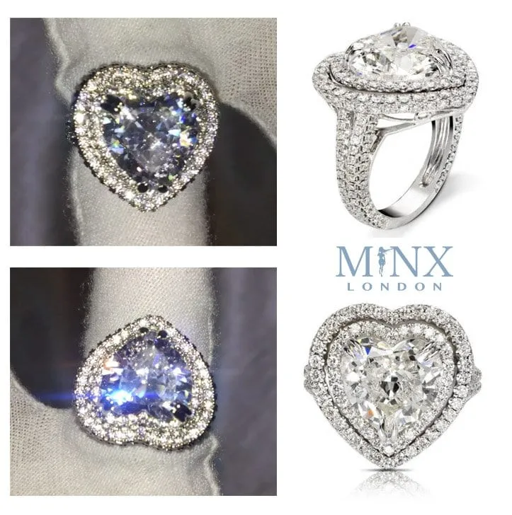 Heart Ring | Heart Rings | Iced Out Heart Ring | Halo Ring | Double Halo Ring | Heart Shape Ring |  Womens Diamond ring | Diamond Heart Ring