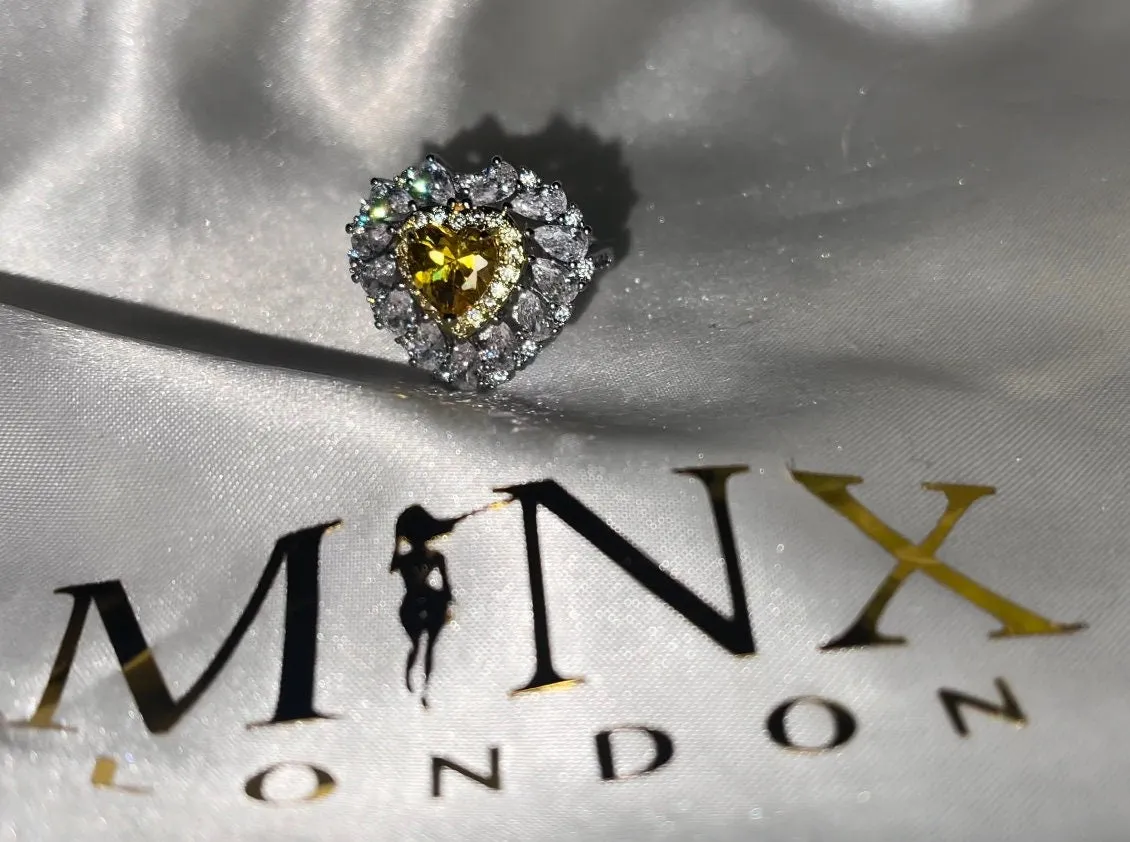 Heart Ring | Yellow Diamond Ring | Heart Rings | Heart Shape Ring | Diamond Heart Ring | Heart Ring with Diamonds | Yellow Diamond Rings