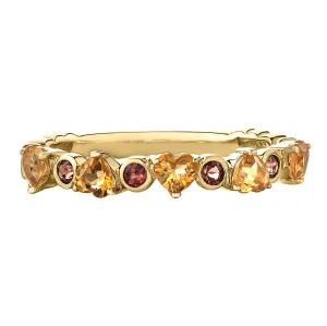 Heart-Shaped Citrine and Garnet Ring