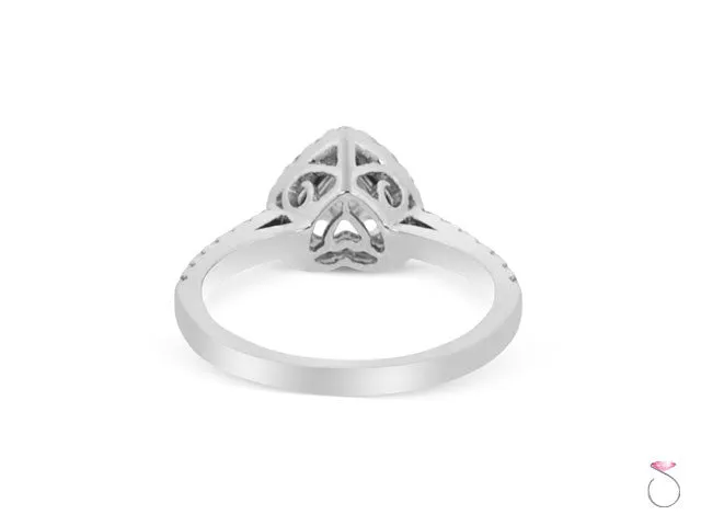 Heart Shaped Diamond Halo Engagement Ring 1.49 ctw. in 18K