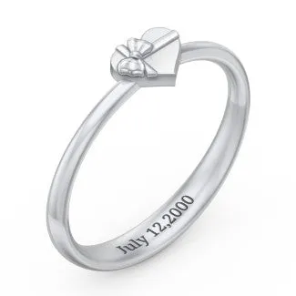Heart Shaped Ring with Bow