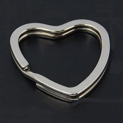 Heart Split Key Ring - Silver - 31mm - 10pc