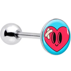Heartbreak Bandaged Heart Barbell Tongue Ring