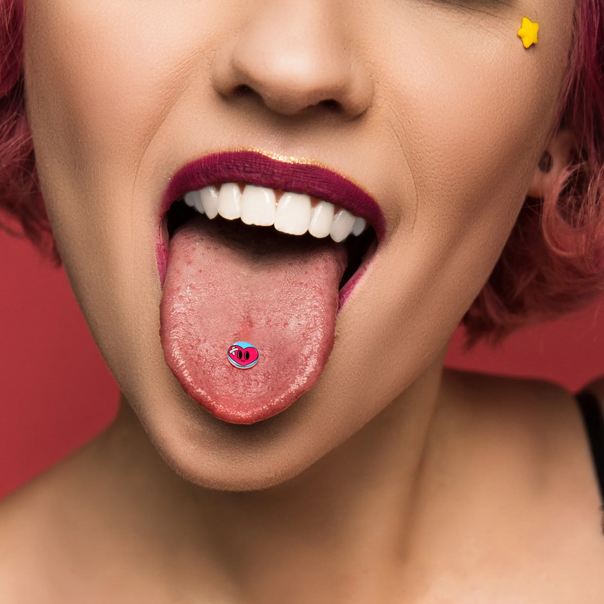 Heartbreak Bandaged Heart Barbell Tongue Ring