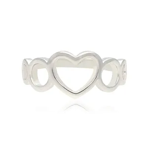 Hearts Infinity Circles Rhodium Plated 925 Rings