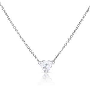 Herz-Collier Silber mit weißen Zirkonia