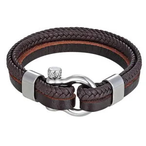 High Quality Stainless Steel Shackle Buckle Leather Survival Anchor Bracelets Bangle Men Surf Nautical Sailor Surfer Wristband Jewelry