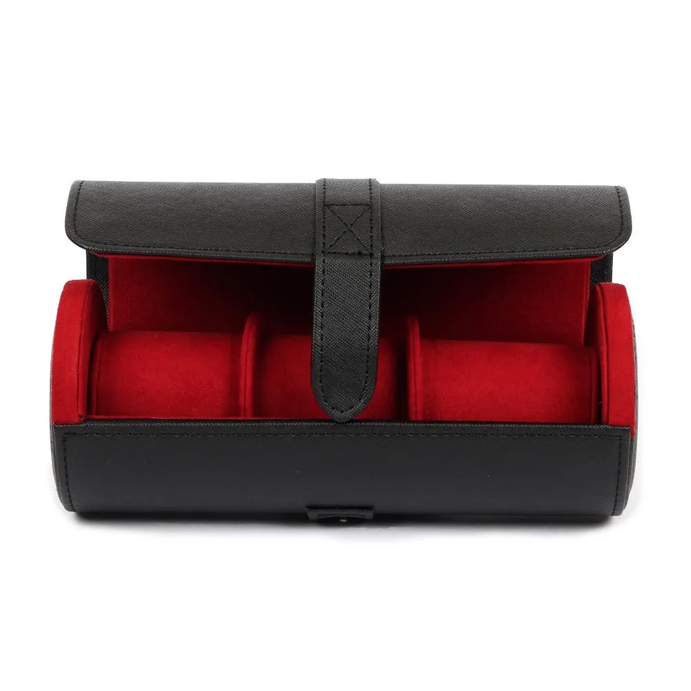 HQ 3 Slot Travel Watch Case Roll Black