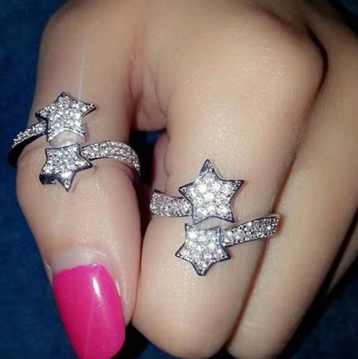 Iced out ring | Star Ring | Diamond Star Ring | Star Shaped ring | star rings | Iced Out Star Ring | Stackable Ring | Resizable Ring