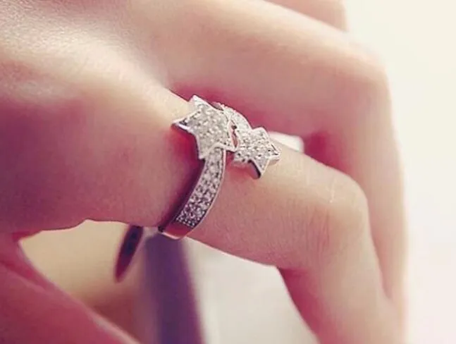 Iced out ring | Star Ring | Diamond Star Ring | Star Shaped ring | star rings | Iced Out Star Ring | Stackable Ring | Resizable Ring