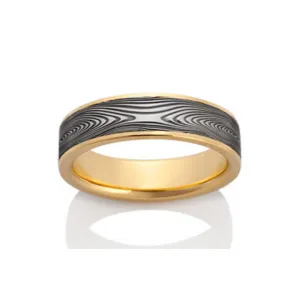 Infinity Damascus 18K Yellow Gold Ring