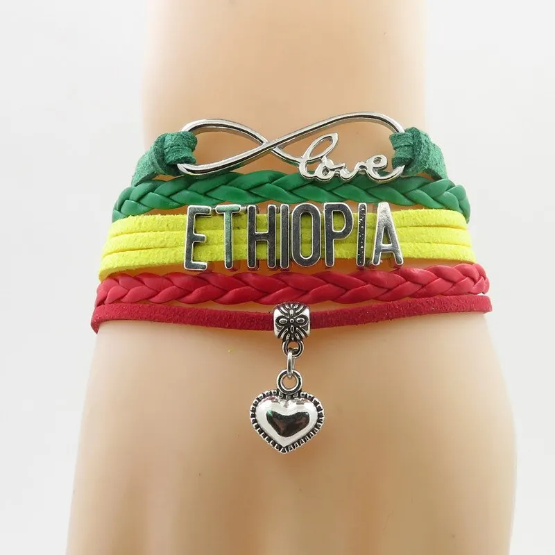 Infinity Ethiopia Flag Bracelet