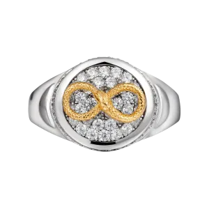 Infinity Iced Snake Signet Ring