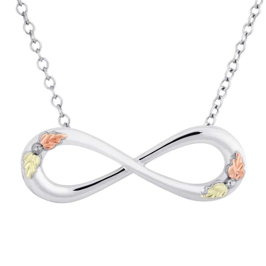 Infinity II - Sterling Silver Black Hills Gold Pendant