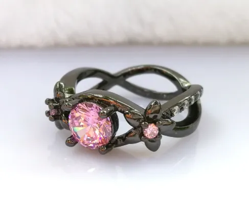 Infinity Pink Flower Ring
