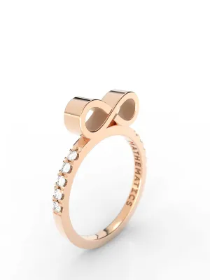 INFINITY RING WHITE & BLACK DIAMOND PAVE 14k ROSE GOLD