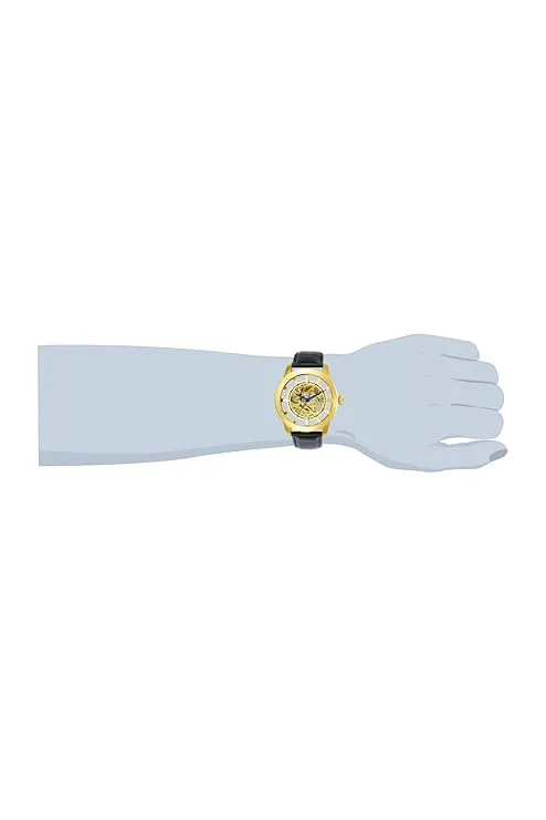 Invicta Leather Analog Gold Dial Men's Watch-23638