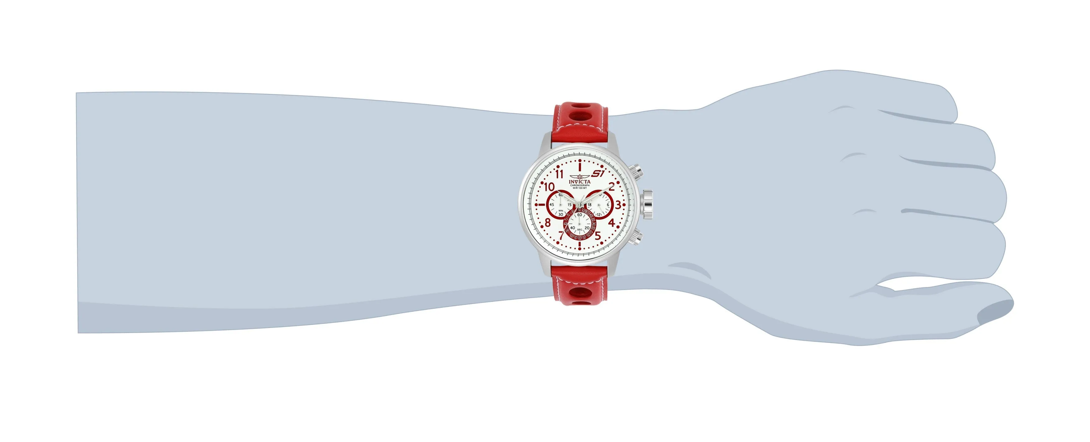 Invicta Leather Analogue Multicolor Dial , Band Color:Red Men's Watch-24082