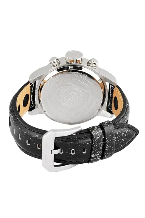 Invicta Leather Analogue Multicolour Dial , Band Color-Black Men's Watch-45909
