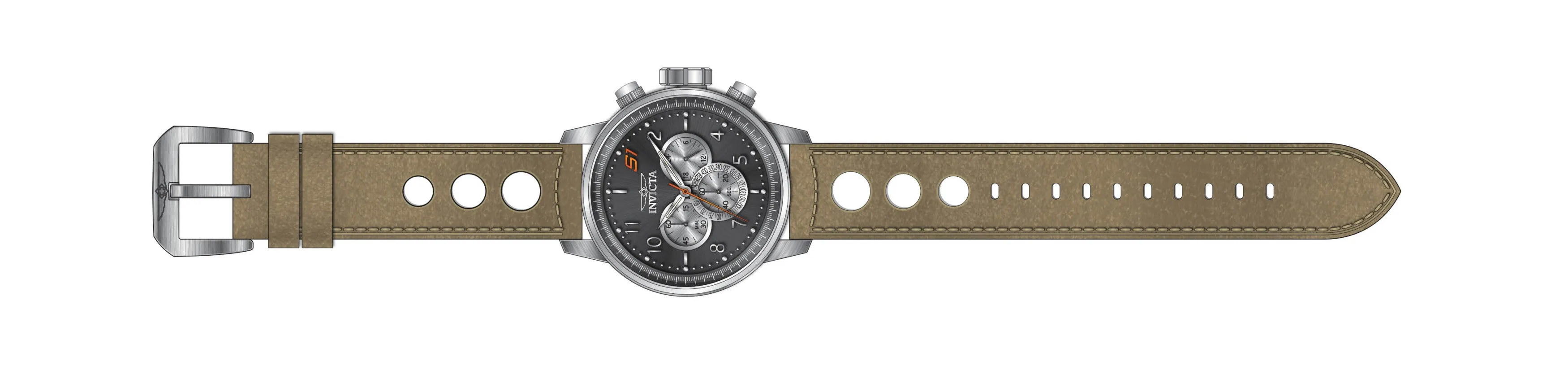 Invicta Leather Analogue Multicolour Dial Men's Watch-45914