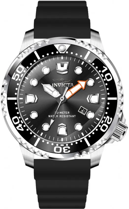 Invicta Men's Silicone Pro Diver Analog Black Dial Watch - 44832
