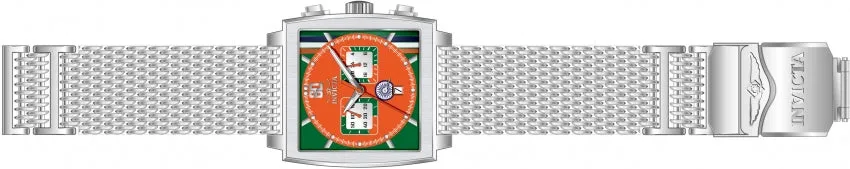 Invicta Men's Stainless Steel Racing Analog Orange Dial , Band Silver Watch - 47608