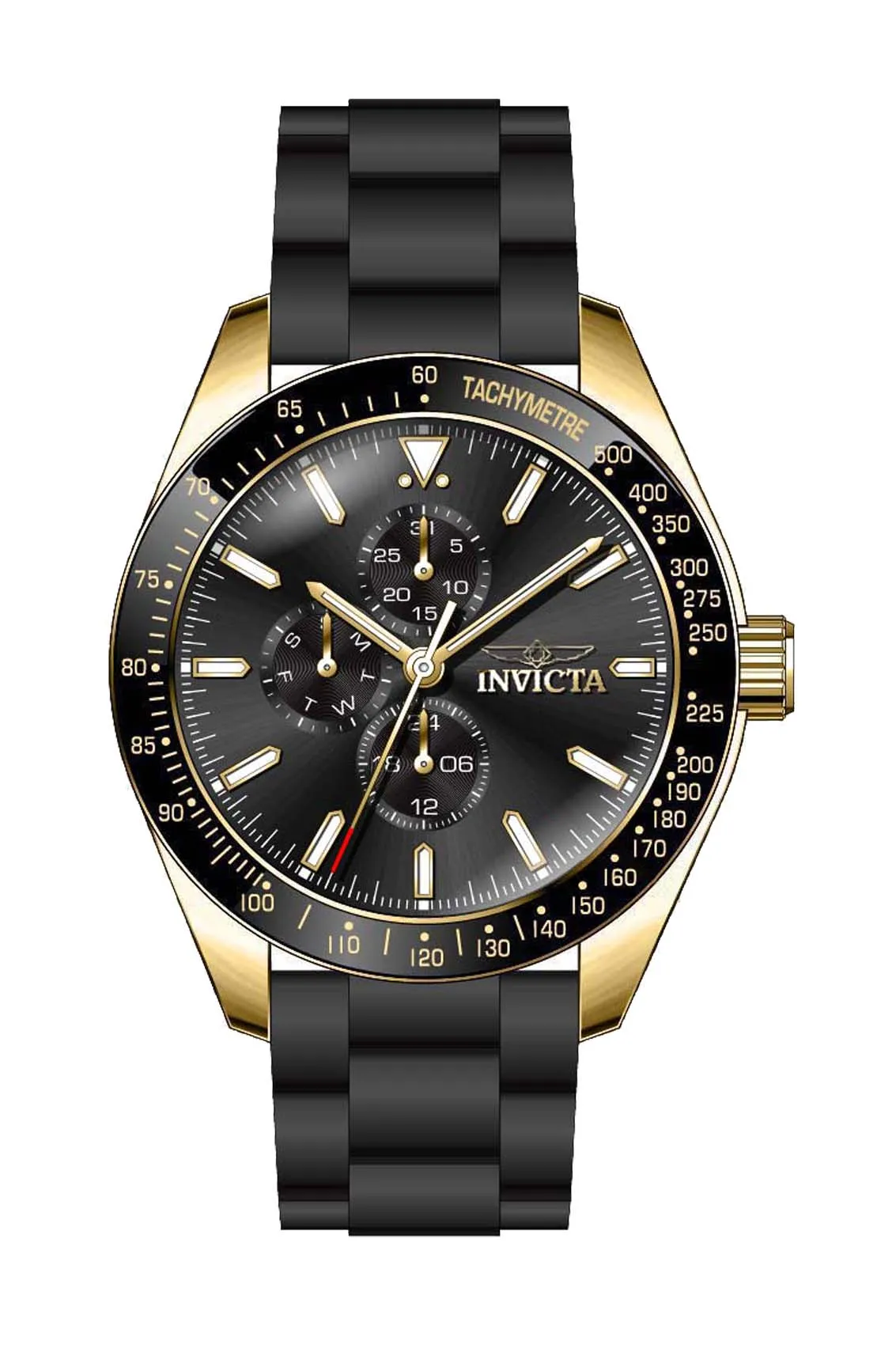 Invicta Silicone Analog Black Dial Men's Watch-38404