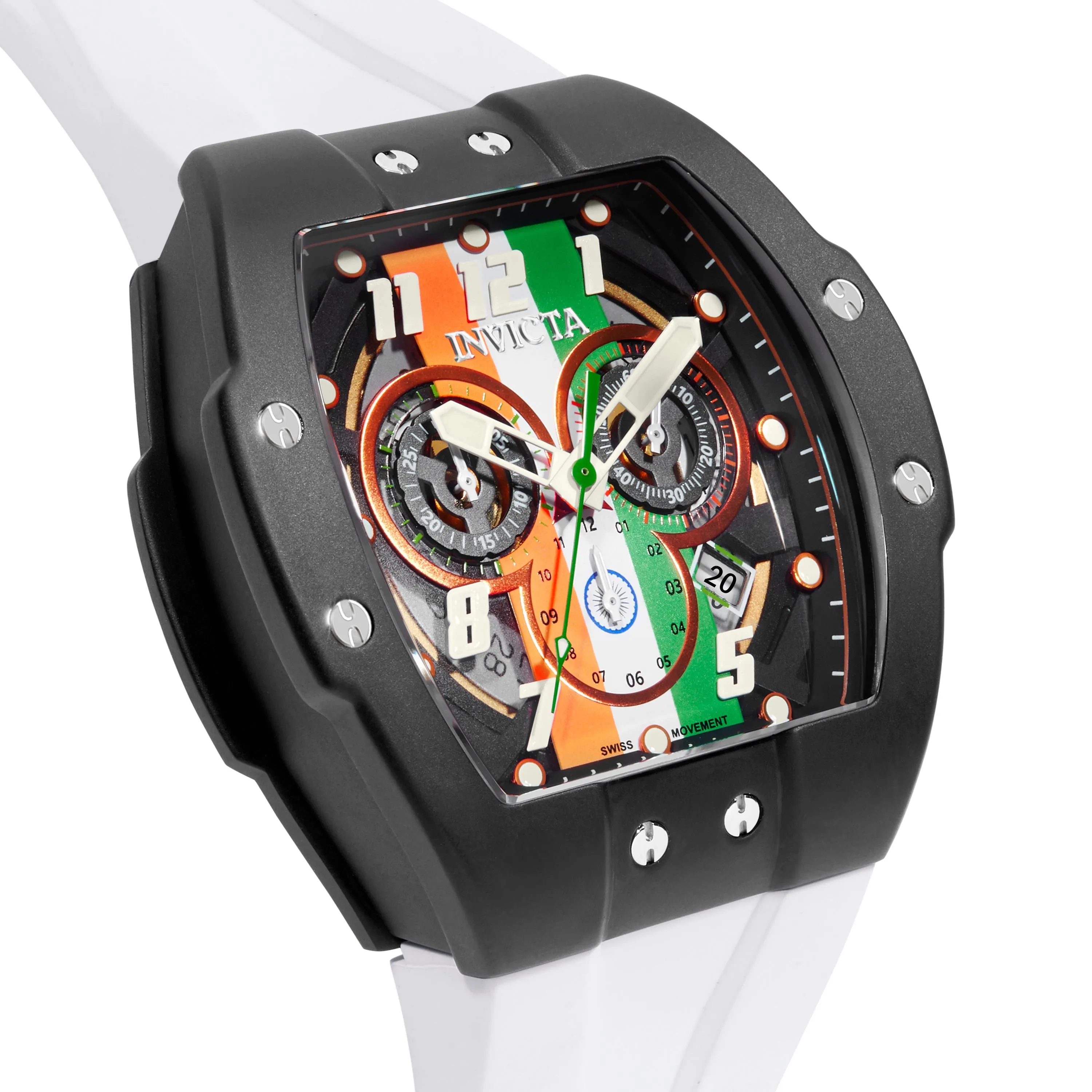 Invicta Silicone Exclusive India Limited Eidtion Chronograph Quartz Multicolour Dial Analog Watch - For Men 47574