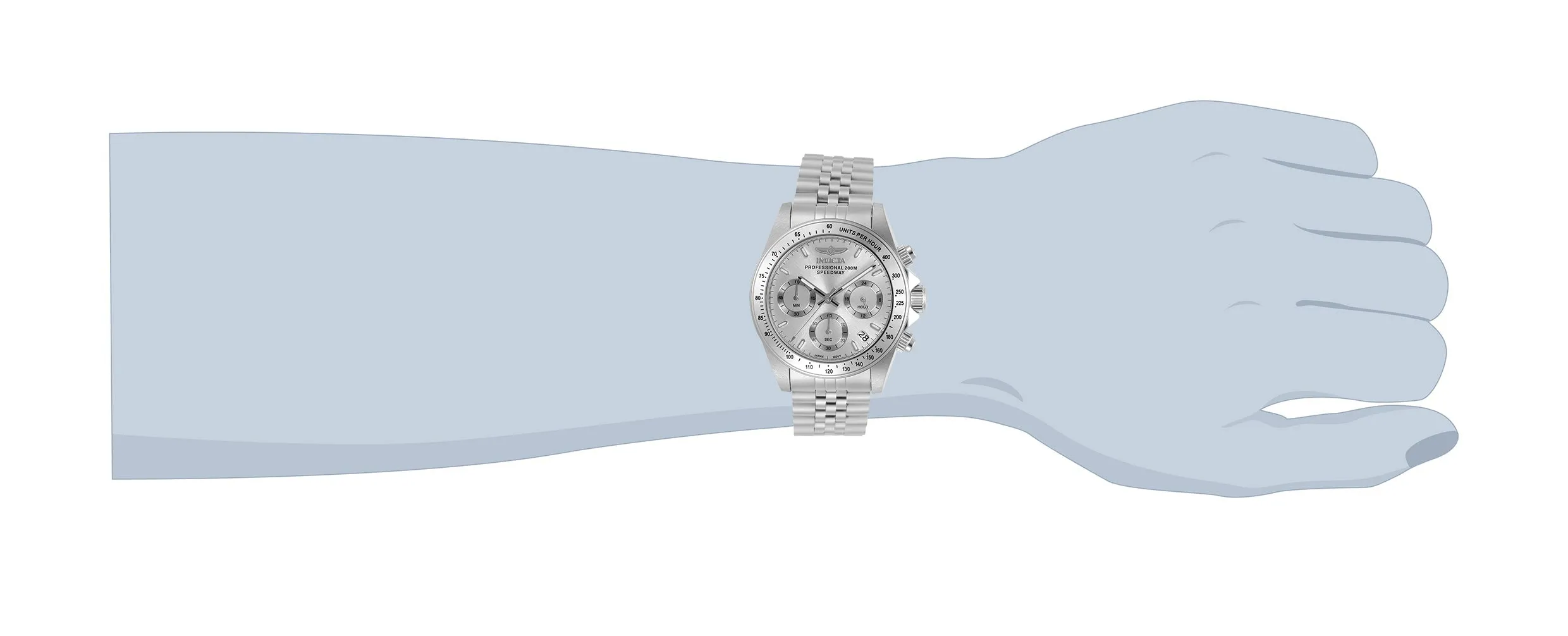 Invicta Stainless Steel Analogue Silver Dial Men's Watch Speedway - 30988