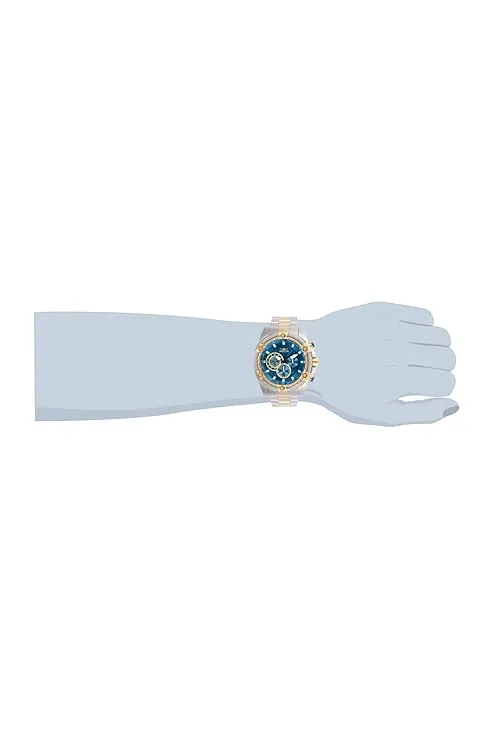 Invicta Stainless Steel Bolt Chronograph Blue Dial Analog Watch For Men - 25522, Silver Band