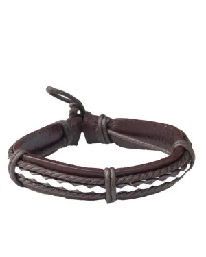 Jewelry bangle Unisex Brown leather bracelet