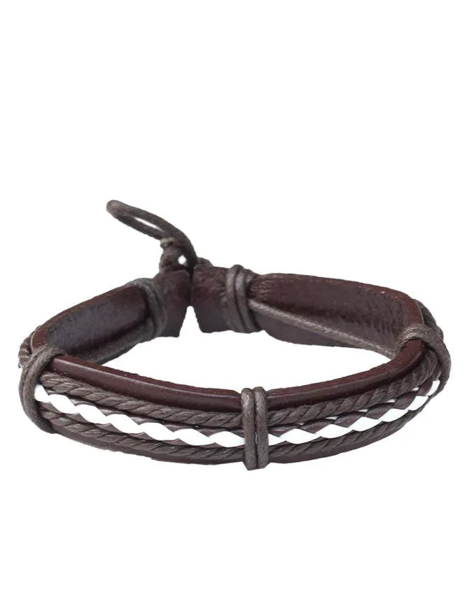 Jewelry bangle Unisex Brown leather bracelet
