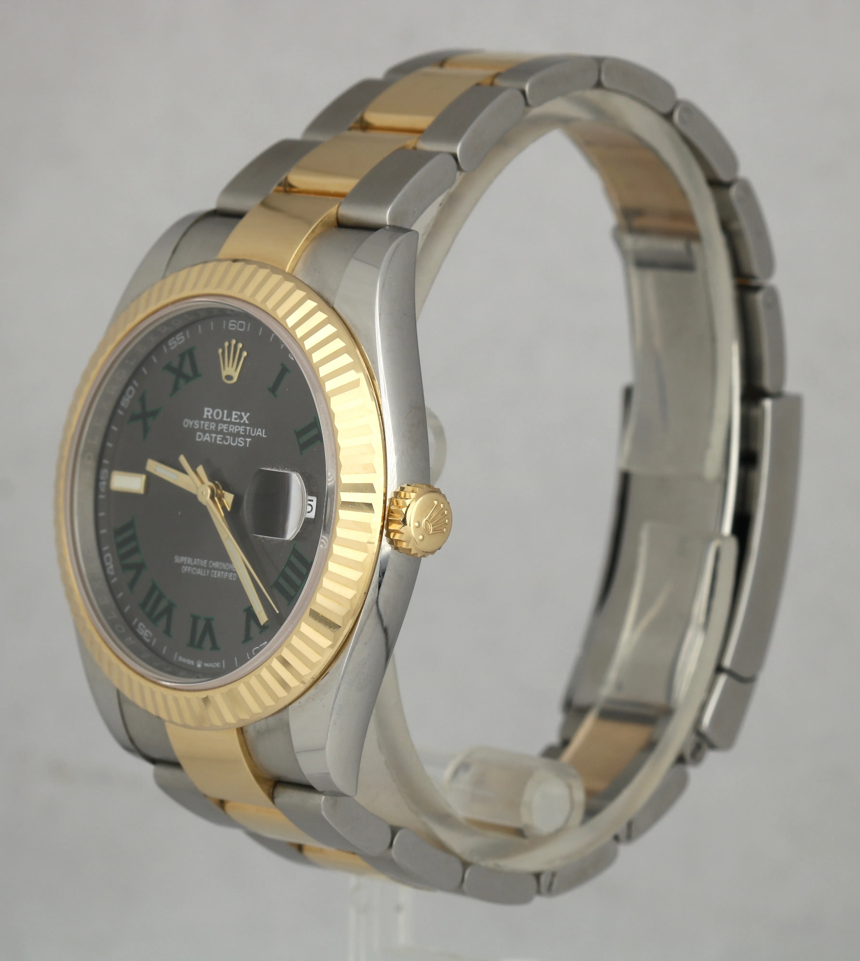 JULY 2019 MINT Rolex Datejust 41 41MM Slate Green Roman 126333 Two-Tone Watch