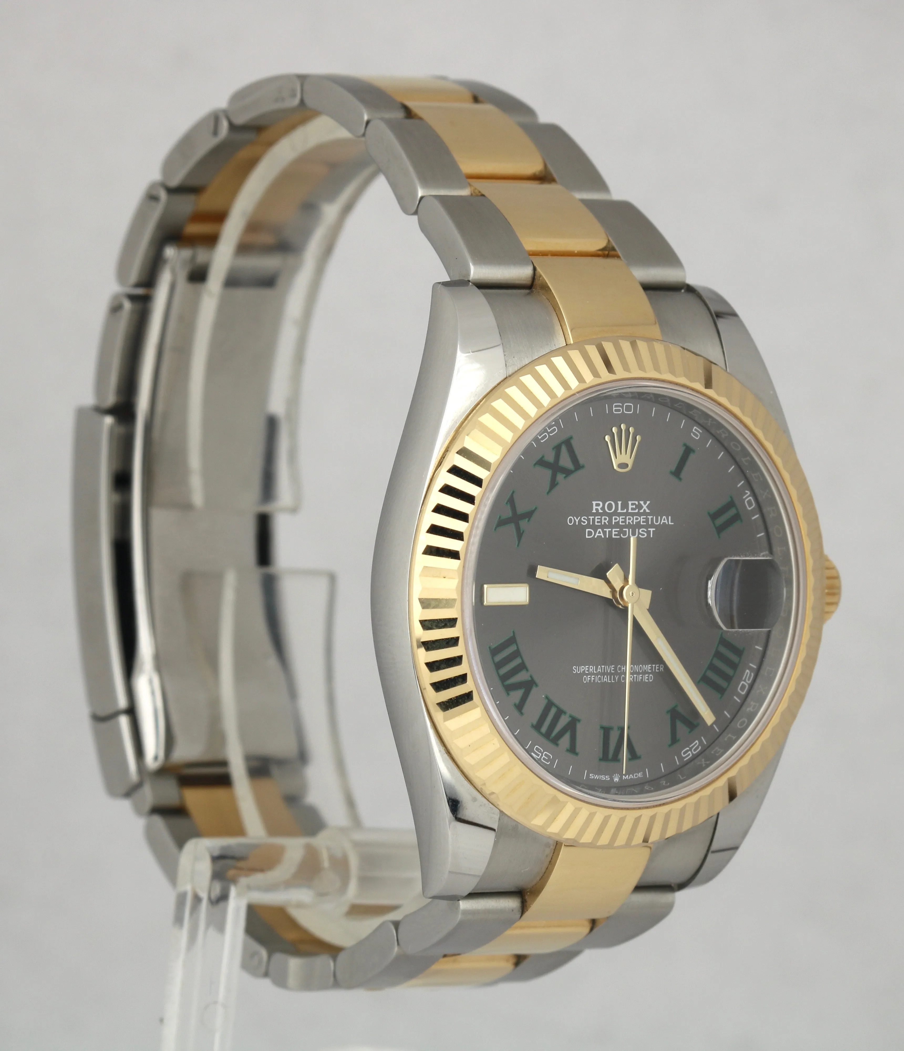 JULY 2019 MINT Rolex Datejust 41 41MM Slate Green Roman 126333 Two-Tone Watch