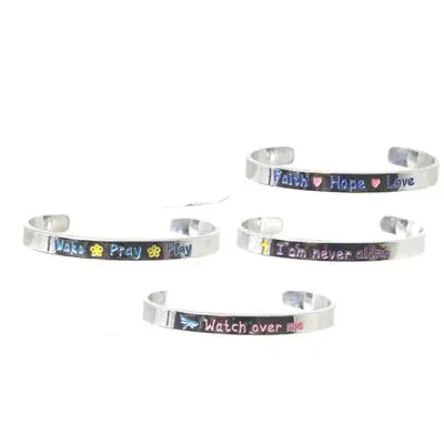 Junior Inspirational Mantra Cuff Style Bracelets