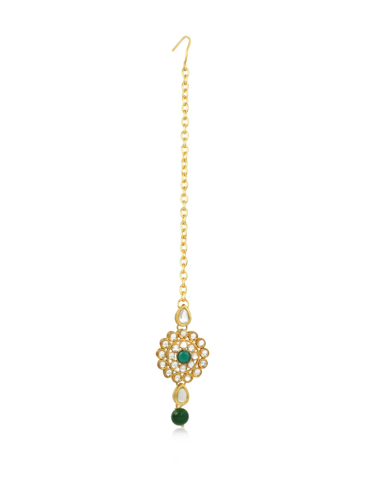 Karatcart 22K GoldPlated Kundan Rani Haar Necklace Set