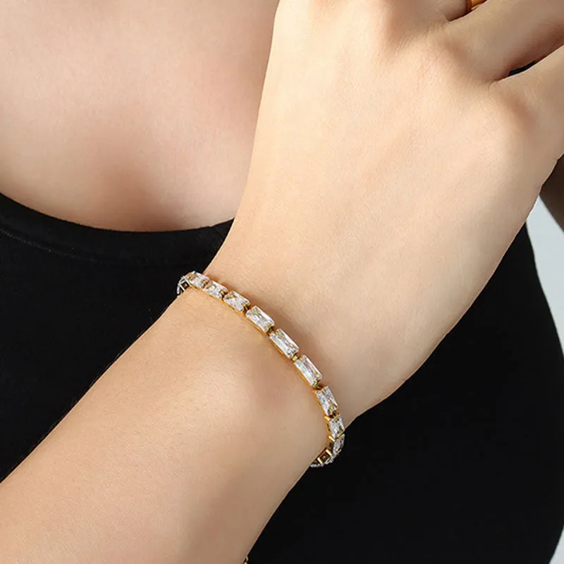 Khloe 18K CZ Square Bracelet
