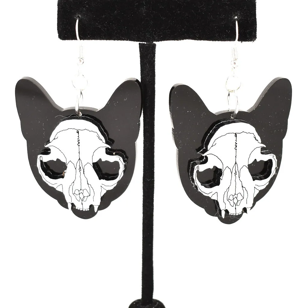 Kitty Cat Skull Earrings