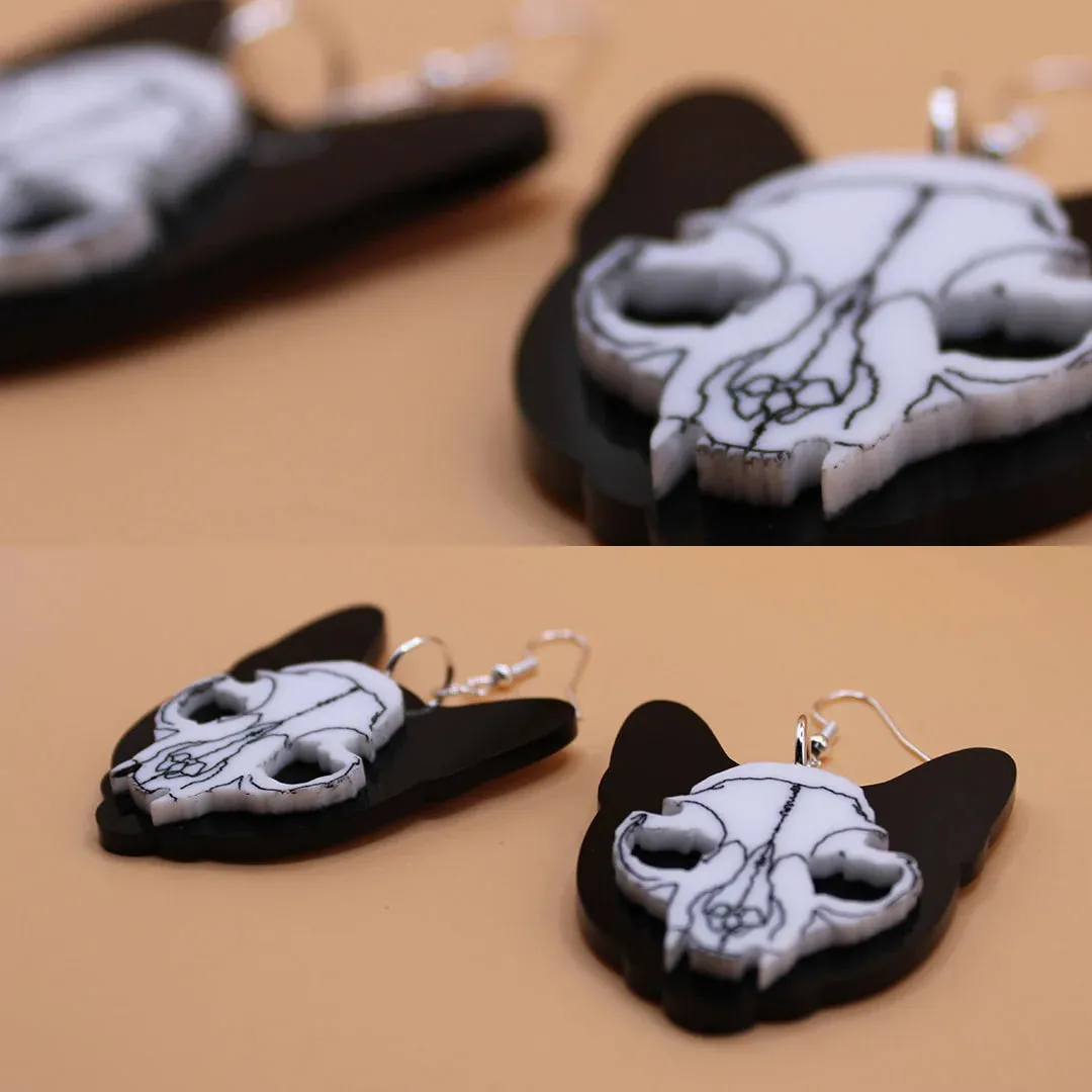Kitty Cat Skull Earrings