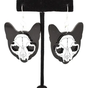 Kitty Cat Skull Earrings