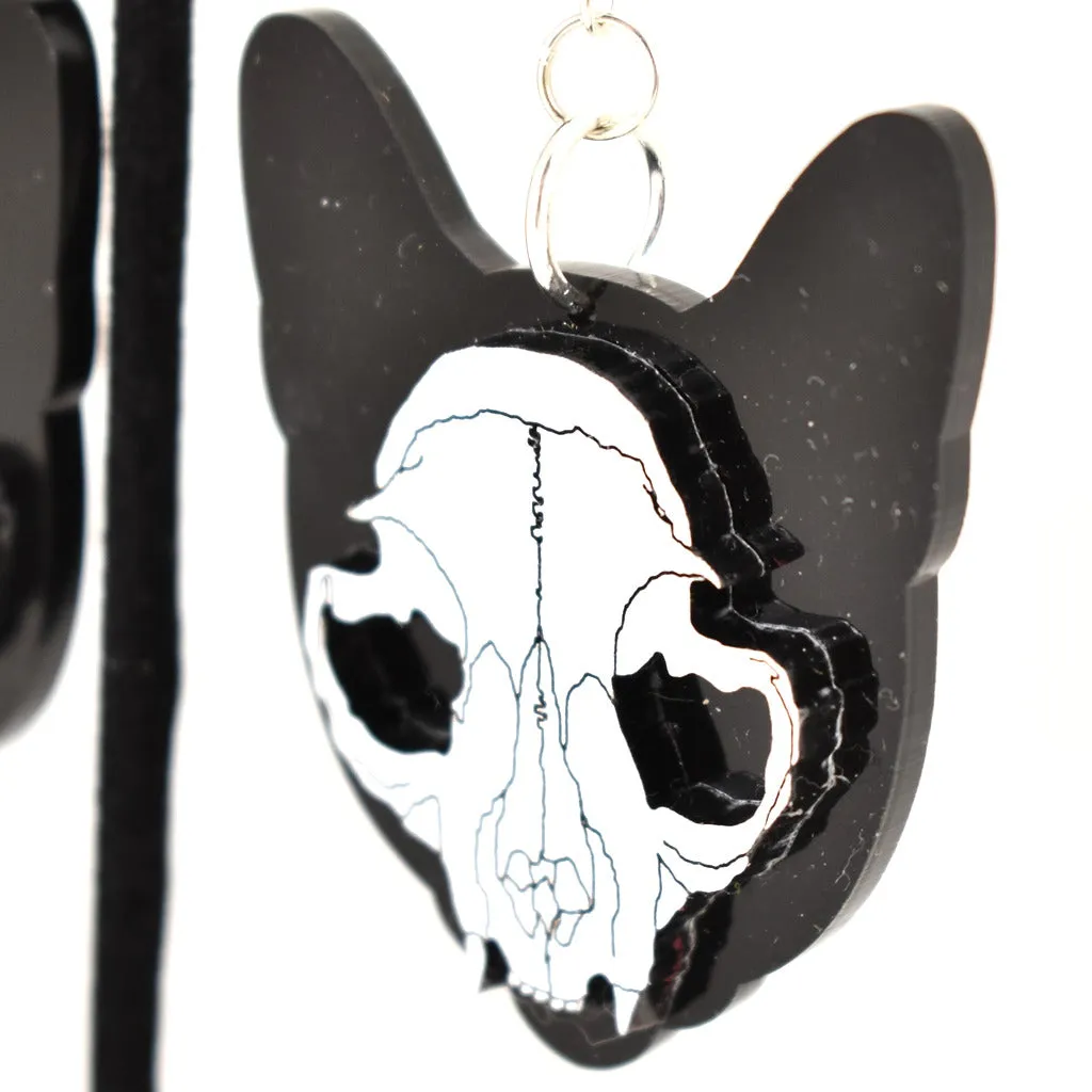 Kitty Cat Skull Earrings