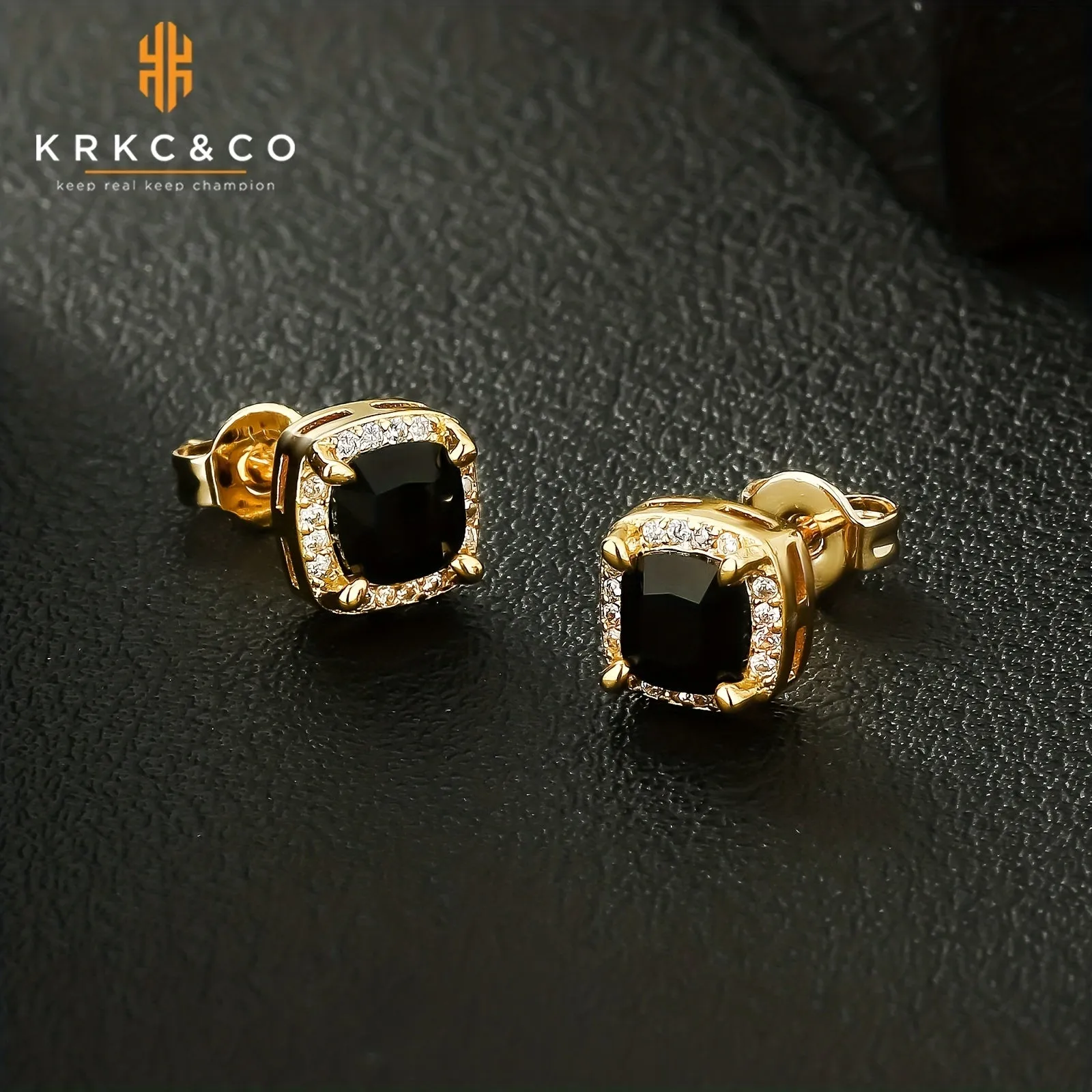 KRKC&CO Men's 6mm Zircon Earrings - Wedding Gift - Couple Earrings