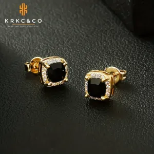 KRKC&CO Men's 6mm Zircon Earrings - Wedding Gift - Couple Earrings
