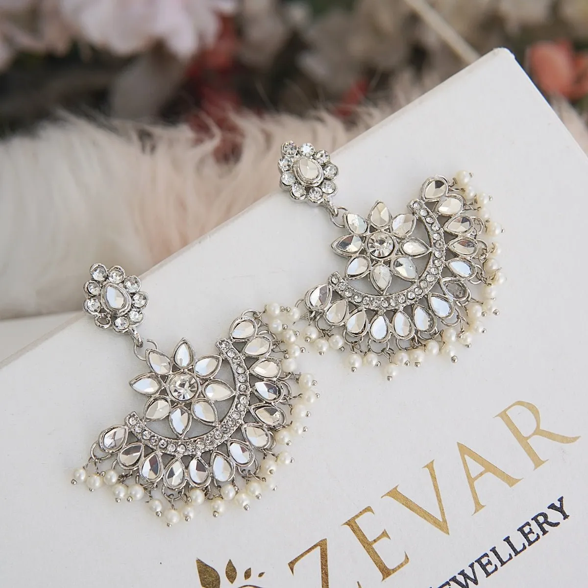 Kundan Cut Chand Bali Earrings